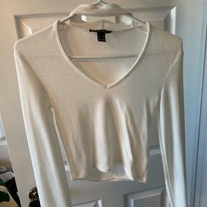 V neck Longsleeve with Neck Collar